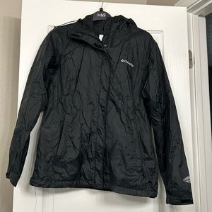 Lightweight Black Omnitech Waterproof Columbia Jacket